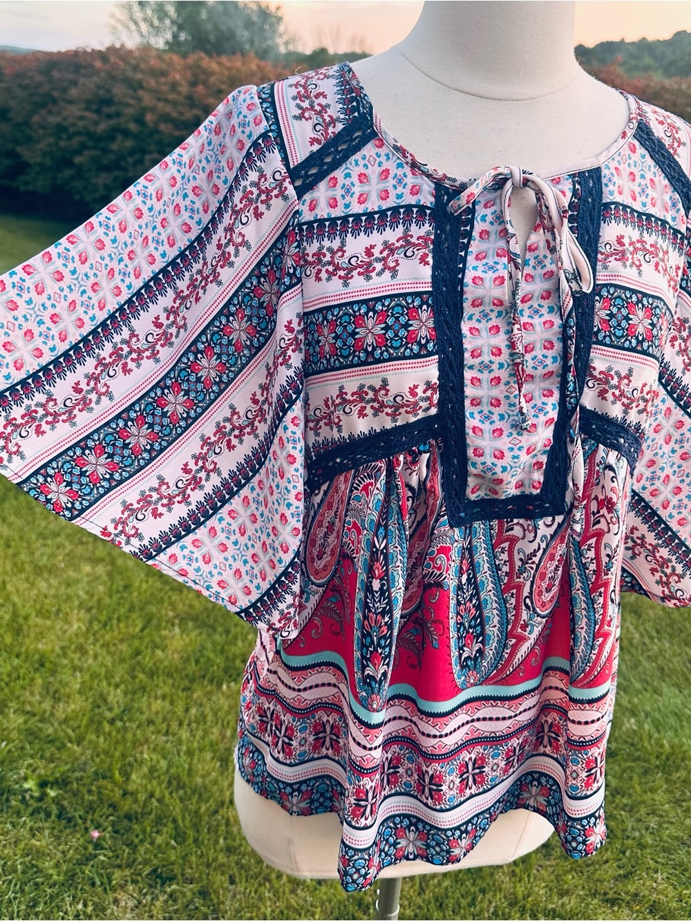 Fig & Flower Anthropologie Boho Peasant Blouse